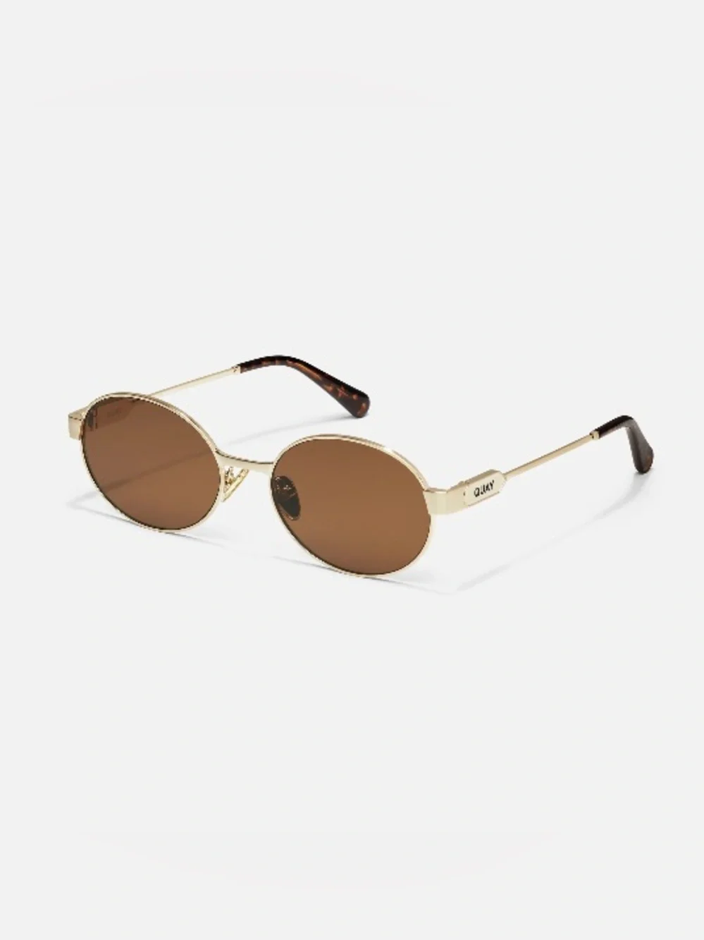 QUAY Sunglasses 🕶️ Women's Oval Metal Sunglasses in Brown and Gold MSRP $95